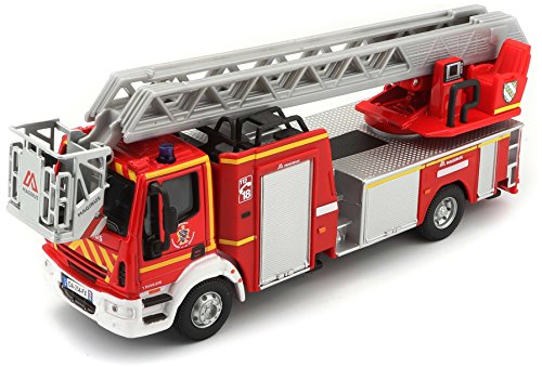 Bburago Maisto France - 32001 - Camion de Pompiers Iveco Magirus 150E 28 - Véhicule Miniature - Échelle 1/55