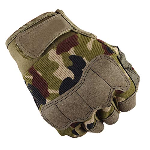 Pannow Mezza Mano Fingerless Sport all'Aria Aperta Guanti da Lavoro Guanti Uomo Donna Campeggio Escursionismo Cross Country Bike Ciclismo Cross Country CamouflageGloves- L