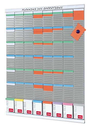 Nobo Whiteboard Kit week 54 Slots T-Card 8 columns, 5 columns, 24 Sleeves (5 Packs of 100 cards T3