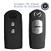 Produktbild RotSale® 1x Schwarz Schlüsselhülle Autoschlüssel MAZDA Smartkey 2 Tasten Etui Silikon Schutzhülle Tasche Keyless Gehäuse Fernbedingung