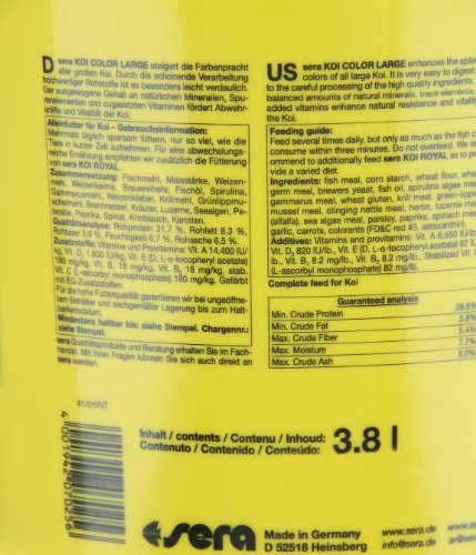 sera 07025KOI COLOR LARGE 3800 ml – Farbfutter für langlebige, farbenprächtige Koi ab 25 cm - 4