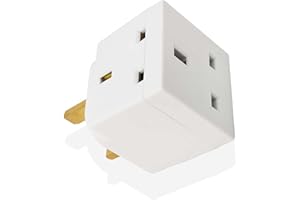 NAEEM SONS 2 Way 3 Pin Power Plug Adaptor Splitter 13A Multi Wall Plug Cube 3 pins Socket Splitter Extension Plug adaptor UK Socket Splitter Block for Kitchen, Home, Office etc (pack of 1)