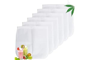 Saijer Sacchetto Filtrante,6 PCS Borsa Latte Panno Filtrante A Maglia Fine Set Di Sacchetti Filtranti Setaccia Filtri Liquori Sacchetti Garza Filtro Yogurt per Latte Di Avena Nocciola Noci(30 * 30CM)