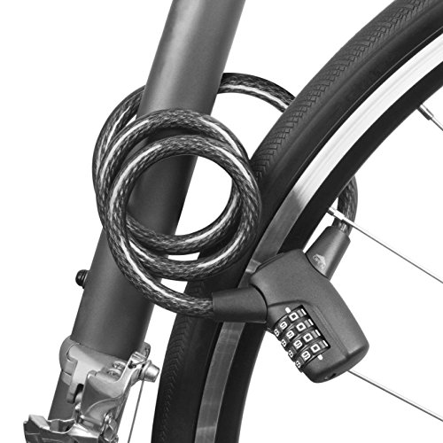 Fahrradschloss Zahlenschloss, BEZ® Fahrradschloss kabel, Fahrrad Sicherheits Kabelschloss Kombination, rückstellbare Kombinationsschloss mit Kabel mit kostenlosem Montagebügel, 0,9 m lang x 1,2 cm - 2