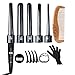 Produktbild Lockenstab Set Profi 5 in 1 Lockenwickler mit LCD für Große/Kleine Locken Austauschbare Curlingstab 9-32mm - Turmalin Keramik Temperaturregelung - 1 Handschuh,4 haar Clips,1 gummibänder, 1 x Kamm XiangWeiYu