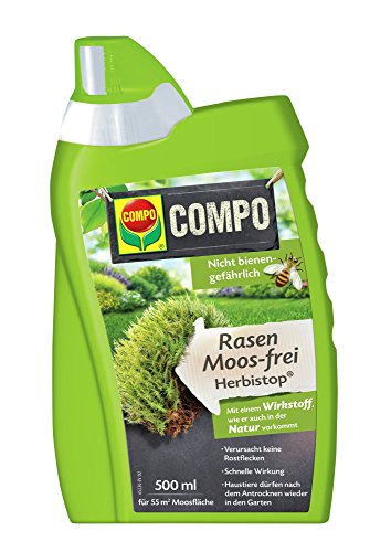COMPO BIO Rasen Moos-frei Herbistop®, Rasenherbizid-Konzentrat gegen Moos im Rasen, 500 ml