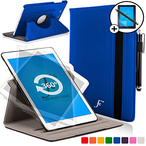 Forefront Cases® Neue Leder Drehbar Hülle Tasche Case Cover für Samsung Galaxy Tab E 9.6 T560 (Juli 2015) - PU Ledertasche lederhülle 360° Drehbarer Stand mit Rundum-Geräteschutz + Eingabestift Displayschutz