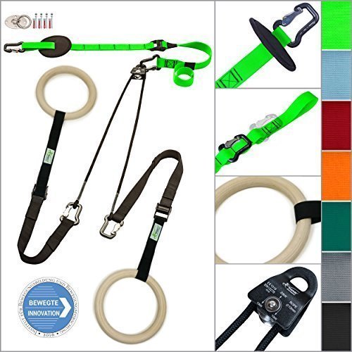 eaglefit® Sling Trainer EXCLUSIVE; Schlingentrainer mit Umlenkrolle, Deckenbefestigung, Türanker, Modell 2017
