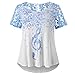 Produktbild Damen T-Shirt/Oberteile EUZeo Sommer Women/Ladies Mode Short Sleeve Music Notation Print Große Größe Frauen Spitze Kurzarm Lose Hemd Top Kurzarm Casual Tops Bluse (XXXL, Weiß)