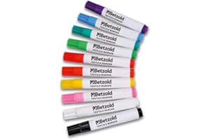 Betzold - Juego de rotuladores para pintar telas - Rotuladores textiles Rotuladores para pintar telas Lápices para prendas de vestir Rotuladores textiles Lavables a máquina Resistentes al agua