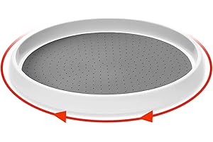 Yositochuan portaspezie girevole，piatto girevole，piatto girevole porta tutto，organizer girevole bagno，vassoio girevole cucina，organizer girevole (Singolo strato, 1 pezzo)