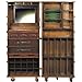 Produktbild ProPassione Stateroom Koffer-Bar aufklappbar, mit Rollen, Antikdesign, Elfenbein, Messingbeschläge, H 147 x B 62 x T 59 cm