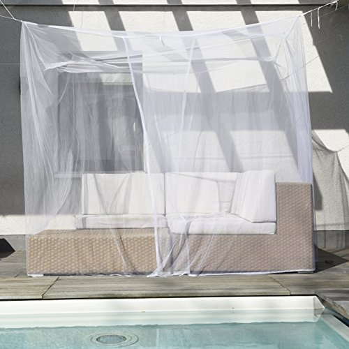 FREILUFTRAUM – Großes Moskitonetz für Doppelbetten 200x220x200cm – Hochwertiger Mückenschutz im Schlafzimmer oder Garten, inkl. gratis Tragebeutel und Montageset - 8