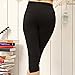 Liang Rou Maternity Elastane Adjust Waistband Cropped Leggings Color Black