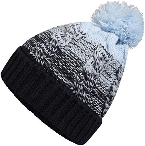 Pro Climate Coastal Blue Dip Dye Ombre Knit Wool Pom Beanie Hat - One Size