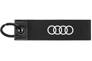 Audi 3182000200 breloczek do kluczy pierścienie logo smycz na klucze kółko na klucze, czarny