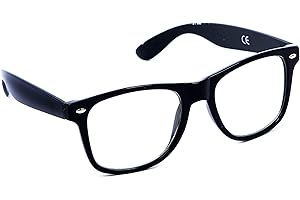 Mustavo Black Frame Clear Glasses Nerd Geek Vintage Retro Secretary Specs Mens Womens Unisex Adult Size
