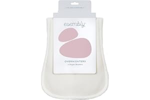Esembly Overnighters, Cloth Nappy Doubler, Absorbency Booster, Reusable Organic Cotton Nappy Stay-Dry Liner for Nighttime or Heavy Wetters, Super Thirsty Cloth Nappy Insert, One Size, Pack of 2