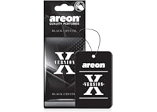 Areon X Hanging Best Car Air Freshener Crystal Scent, Paper Hanging Ornaments, Long Lasting Scent for Car or Home, Black, 1 P