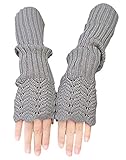 NOVAWO Damen Winter Warmer Strick Lange Handschuhe Fashion...