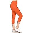Leggings Depot High Waist Leggings for Women Buttery Soft 1 inch Waistband Solid Leggings - Reg, Plus, 1X3X, 3X5X