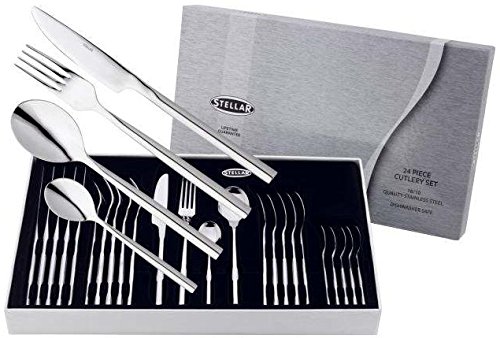 Stellar Rochester Stainless Steel 24 Piece Canteen Cutlery Set Polished BL50