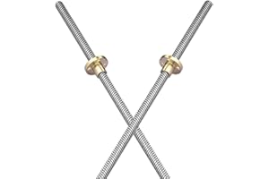 S SIENOC 600mm 3D Imprimante 8mm Roulement Acier T8 Trapézoïdal Vis Tige Barre Linéaire Bar + Écrou de Cuivre (Typ-1, 2Set, 600mm)