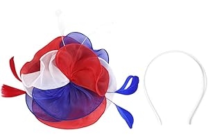 TINAYAUE Femme Chapeau Bibi Mariage Elégante Voilette Mariée Coiffure Vintage en Maille Mini Voile de Mariage Béret à Pince avec Plume Pince à Cheveux Décoré Acccesoires pour Déguisment Soirée Fête