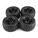 Produktbild fengwen66 4 Stücke 130mm Felge Reifen für 1/10 Monster Truck Racing RC Autozubehör (Schwarz)