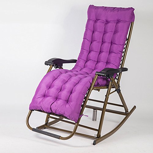 Preisvergleich Produktbild Schaukelstuhl / Klappstuhl / Esszimmerstuhl / Liegestühle / Verstellbar Gartenliegen Strandstuhl / Balkon Stuhl / Liegestuhl / Senior Chair / Abnehmbare Wattepad (Farbe : Lila)