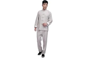 G-LIKE Kung Fu Herren Anzug - Traditionelle Chinesische Kampfkunst Tai Chi Qigong Wing Chun Shaolin Wushu Lange Ärmel Training Freizeit Kleidung Uniform Jacke Hose