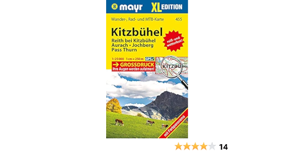 Kitzbuhel Xl Wander Rad Und Mountainbikekarte Gps Genau 1 25000 Mayr Wanderkarten Amazon De Kompass Karten Gmbh Bucher