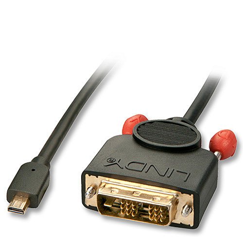 Lindy 41150 Micro HDMI auf DVI-D Digital-Video-Monitor-Kabel, 0,5m schwarz