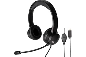 Thronmax THX-20 - Cuffie USB con microfono ad archetto (THX20) con cuffie imbottite e telecomando integrato per una comoda comunicazione HQ durante corsi online, videogiochi, chat, ecc.