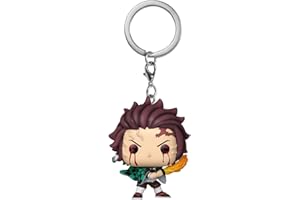 Funko Pop! Keychain: DS - Tanjiro Kamado - (Sun Breathing) - Demon Slayer- Mini Figura in Vinile da Collezione Novità Portachiavi - Riempitivi per Calze - Idea Regalo - Anime Fans