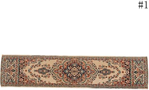 Juily Dolls House Woven Rug Floor Carpet Dolls House Persian Design Carpet Furniture Accessory Miniatures 1/12 Scale (gold)
