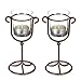 Produktbild 2x Kerzenhalter einfach, Kerzenständer Guss, Teelichthalter Glas, Kerzenleuchter, Kerzengläser, Teelichtgläser, Leuchter