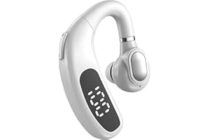 XMENHA Bluetooth Handsfree Headset Single In Ear Earpiece Driver Office Hands Free Ear Piece with ENC Noise Cancelling Mic IPX5 Waterproof Wireless Ear Hook Earphone 30H Playtime HD Call for Man Women Work