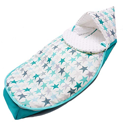 Sevira Kids - Chancelière universelle et imperméable - nid d'ange pour la poussette ou siège auto 0-24 mois - Ice Stars 2.0