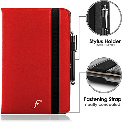 Forefront Cases® Neue Leder Drehbar Hülle Tasche Case Cover für Samsung Galaxy Tab E 9.6 T560 (Juli 2015) – PU Ledertasche lederhülle 360° Drehbarer Stand mit Rundum-Geräteschutz + Eingabestift Displayschutz - 5