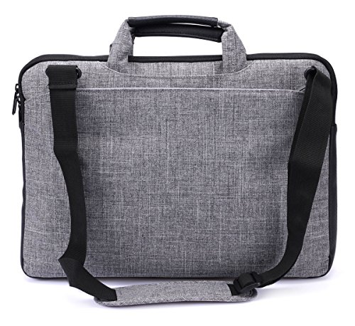 J-Bonest 15,6 Zoll Tragbar Laptop Tasche mit Schultergurt, Tragender Schulter-Beutel Hülle Tasche Aktentasche für Laptops / MacBook / Notebook (Grey) - 2