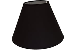 LIGHTS LINEN 9" Coolie Ceiling Table Lamp Shade Black Cream Lt Blue Lt Green Navy Peach Red - Main Colour: Black
