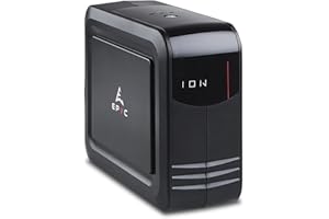 EPYC Ion - SAI, Potencia 1000VA/600Watt, Sistema de Alimentación Ininterrumpida para PC, Mac, e Ordenadores con PFC Activo (PS5, PS4 Pro, Xbox), UPS para Consolas e PC da Juegos, 3 Salidas Schuko