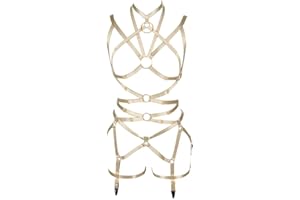BBOHSS Damen Body Harness BH Vollelastischer Gürtel Verstellbarer elastischer Punk-Tanz Karneval Gothic Anzug Kleidung Zubehör