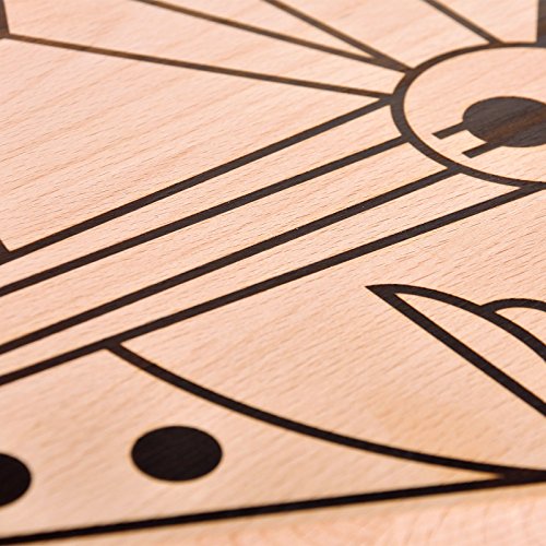 Star Wars Millenium Falcon Schneidebrett XL Buche massiv von Elbenwald - 4