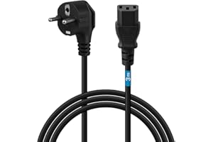 WAYTEX Câble Cordon d’Alimentation 3m pour Appareils Prise CEE 7/7 Schuko vers IEC 320 C13, pour PC, Moniteur, TV, imprimante, écran d'ordinateur, vidéoprojecteur, appareils ménagers