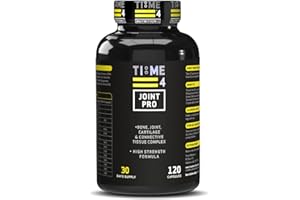 TIME 4 NUTRITION Time 4 Joint Pro – Joint Care Joint Health Supplements glucosamine and chondroitin high Strength Turmeric, 120 x Capsules, 30 Days Supply, Bone, Joint, Cartilage & Connective Tissue Complex