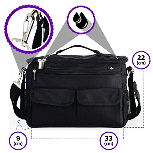 BTR Kinderwagen-Organizer & Baby-Wickeltasche plus 2 Kinderwagen-Clips. Wasserabweisend. Einheitsgröße - 3