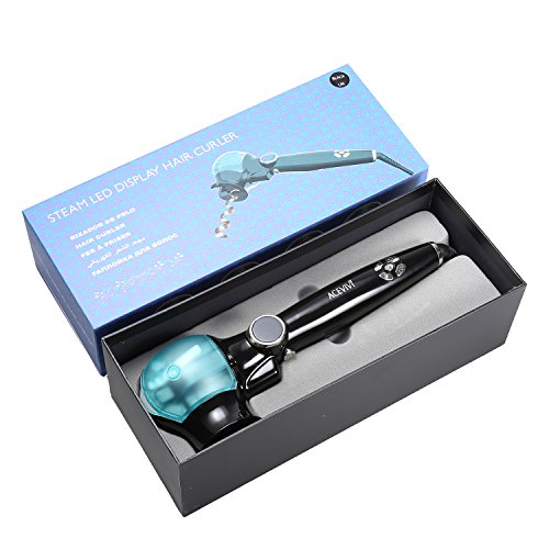 ACEVIVI Dampf Negative Ionen Lockenstab Curler Lockendreher mit EU Stecker LCD Schwarz - 7