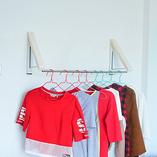 Ifly Online Durable Cintre Pliable en acier inoxydable support mural tube Vêtements Cintres pliable pour balcon